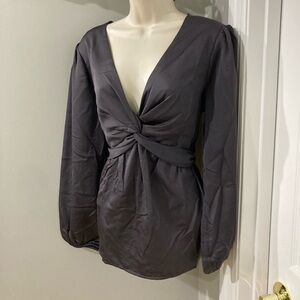 Pleione Never Worn Gray Soft Crossover Top